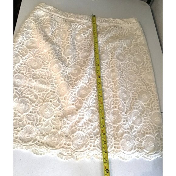 ANTONIO MELANI N- WOMEN WHITE LINE LACE BACK ZIP-UP CLOSURE SKIRT SIZE 14 - Picture 5 of 6